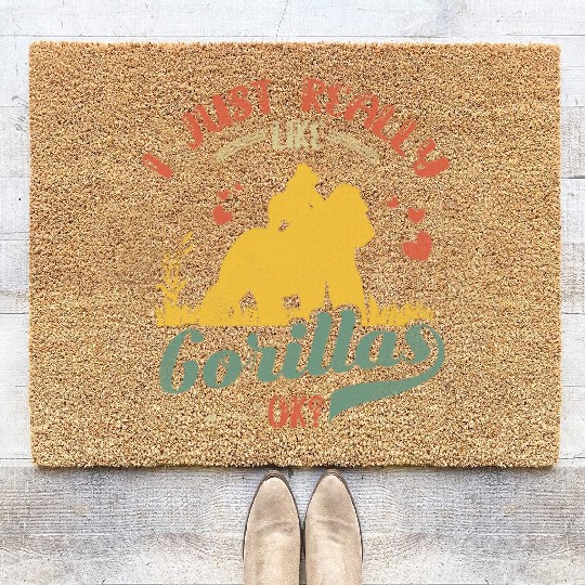 I Just Really Like Gorillas Funny Gorilla Coir Doormats