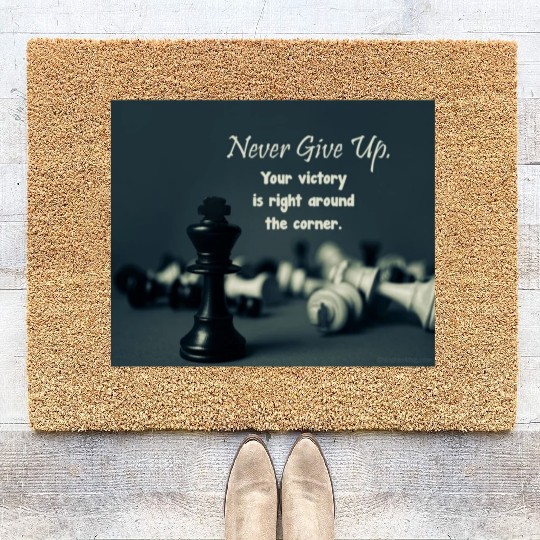 Never Give Up Coir Doormats
