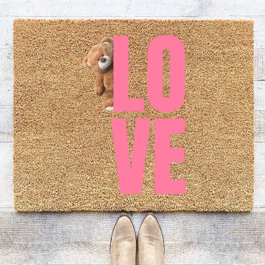 Love with cute bear Coir Doormats