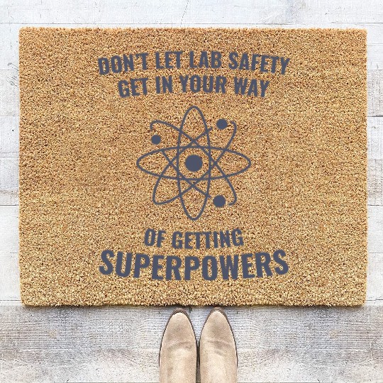 Funny Scientist Chemistry Lab Safety Superpowers Coir Doormats