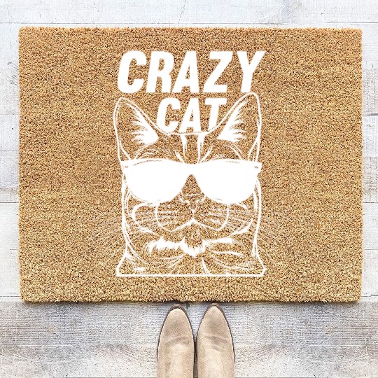 Cat Owner Cat Lover Funny Cat Meme I Crazy Cat Coir Doormats