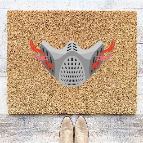 Face Protection Grey Fire Gas Mask Coir Doormats