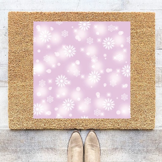 Violet Snowflakes Pattern Coir Doormats