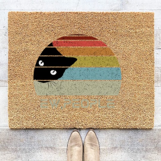 Ew people retro cat funny vintage Coir Doormats