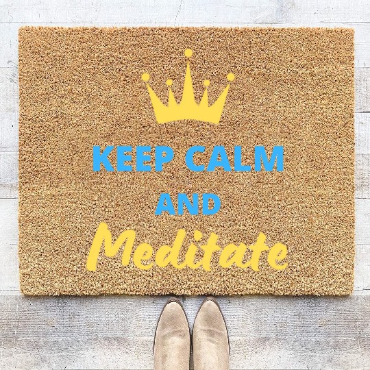 Keep calm and meditate Coir Doormats