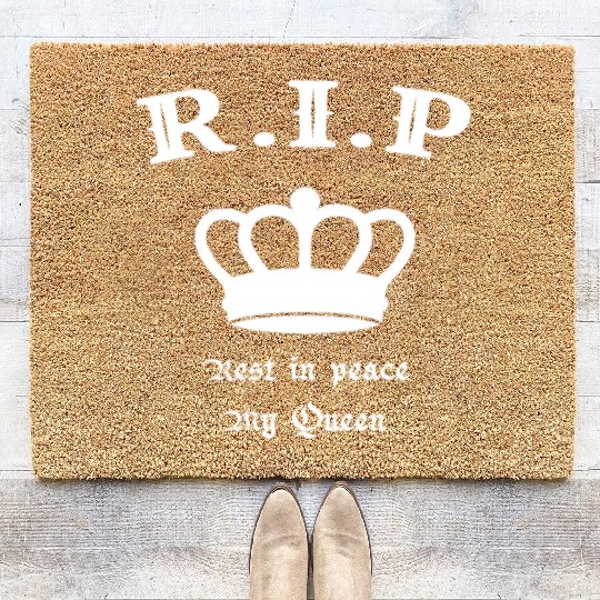 rest in peace queen elizabeth Coir Doormats