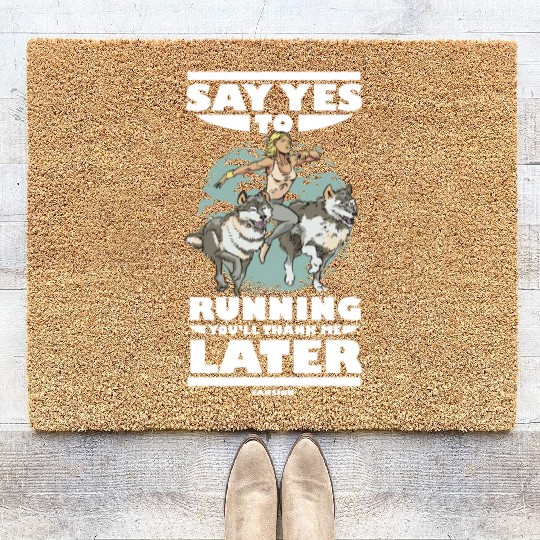 Run jogging sport race training gift Coir Doormats