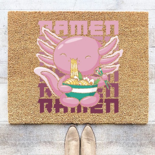 Axolotl Ramen Funny Ramen Lover Gift Coir Doormats