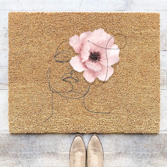 pink woman Coir Doormats