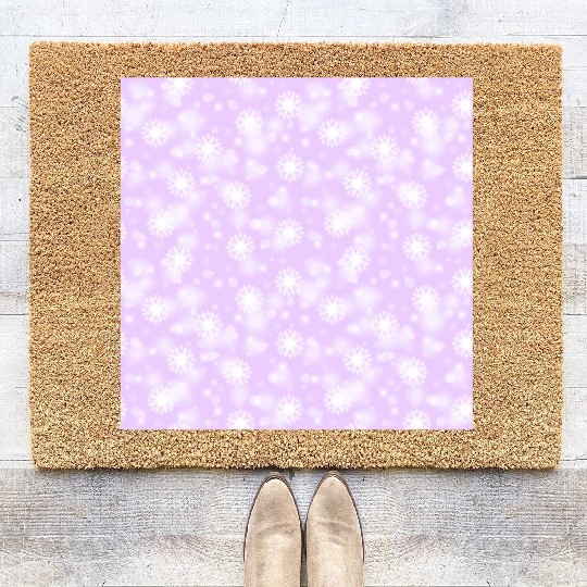 Violet Snowflakes Pattern Coir Doormats