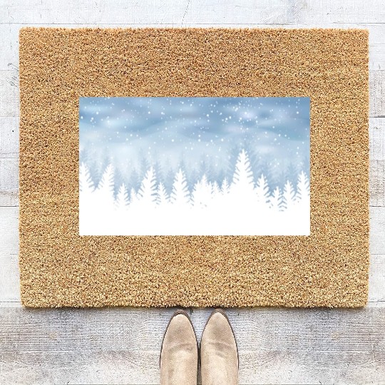Christmas Winter Wonderland Snow Night Coir Doormats