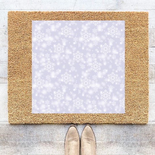 Lavender Snowflakes Pattern Coir Doormats