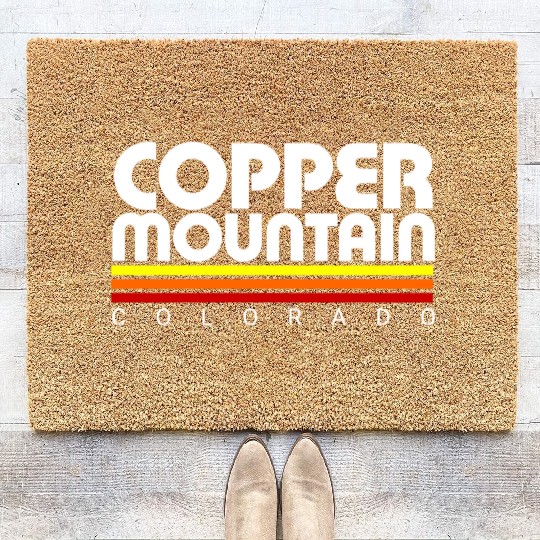Retro Copper Mountain Colorado Coir Doormats