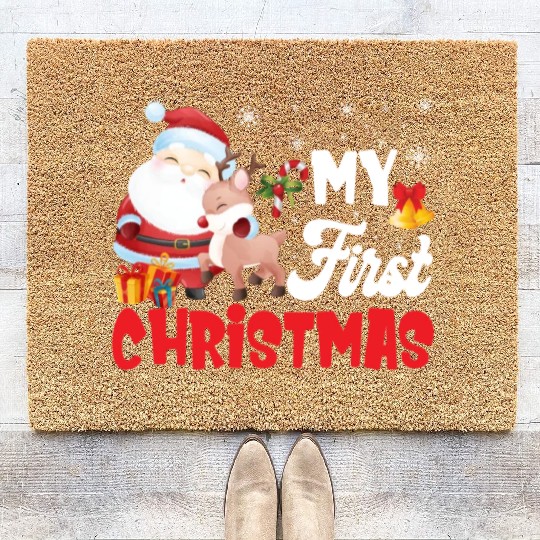 My First Christmas Newborn Baby Coir Doormats