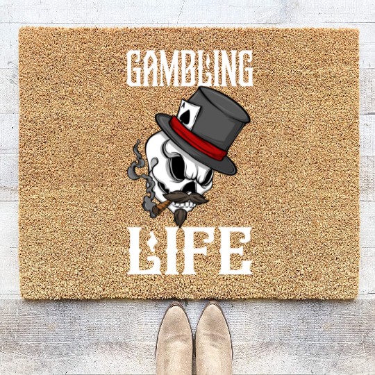 Poker Player Casino Gambling Life Coir Doormats