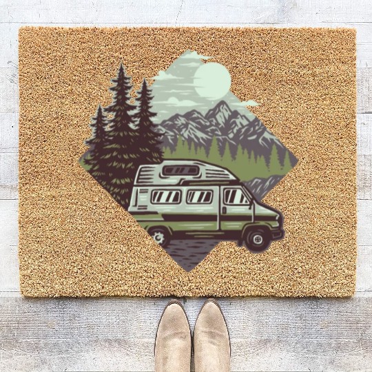 Camping Mountains Wilderness Coir Doormats