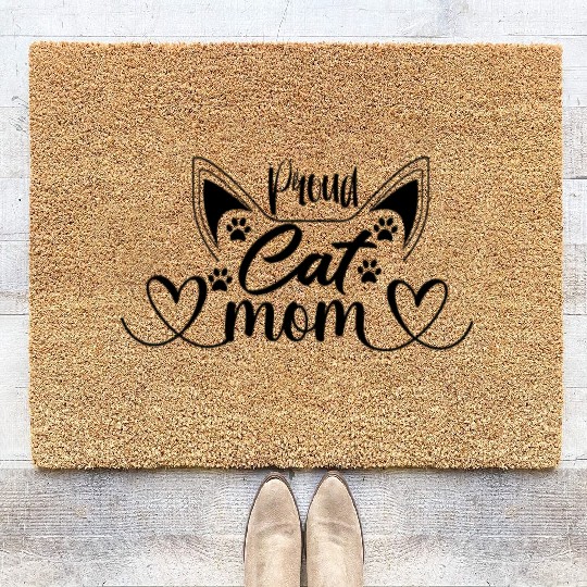 Proud Cat Mom Coir Doormats