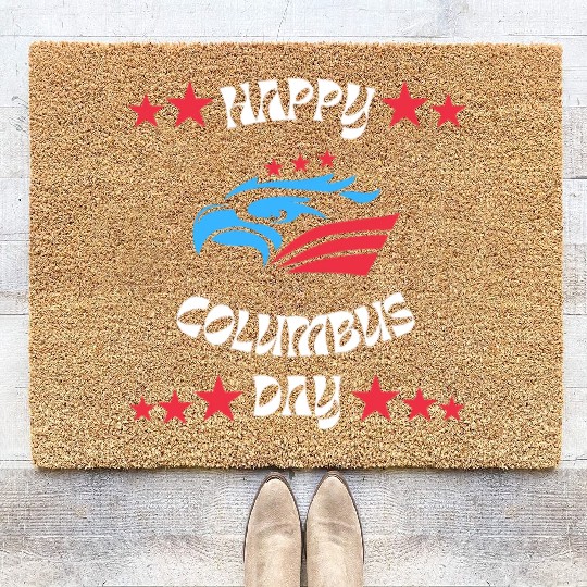 Happy Columbus Day classic Coir Doormats