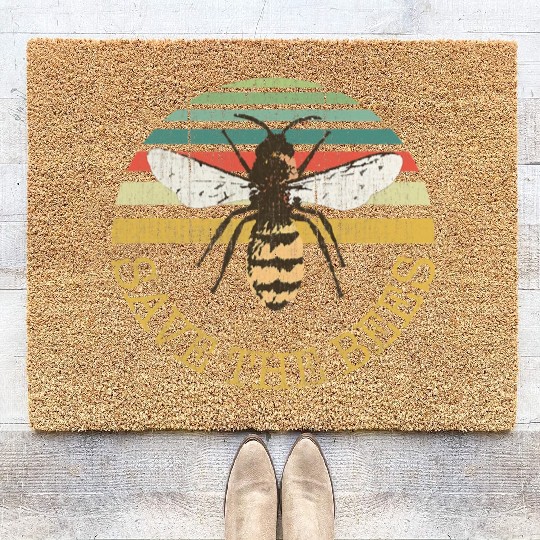 Bee BeeKeeper Save the Bees Apiary Design Coir Doormats