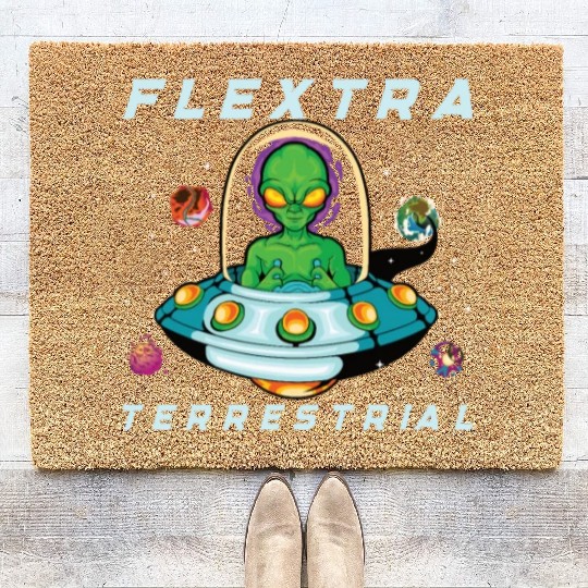 Alien Extraterrestrial Area 51 UFO Space Geek Gift Coir Doormats