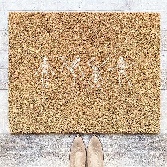 Dancing Skeleton Halloween Coir Doormats