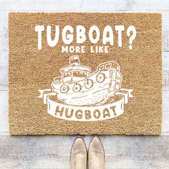 Tugboat Hugging Boat Owner Sailing Hug Coir Doormats