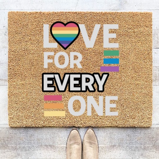 Rainbow unisex love for everyone Coir Doormats