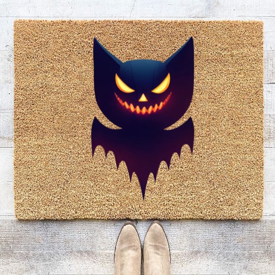 Bat Pumpkin Halloween Coir Doormats