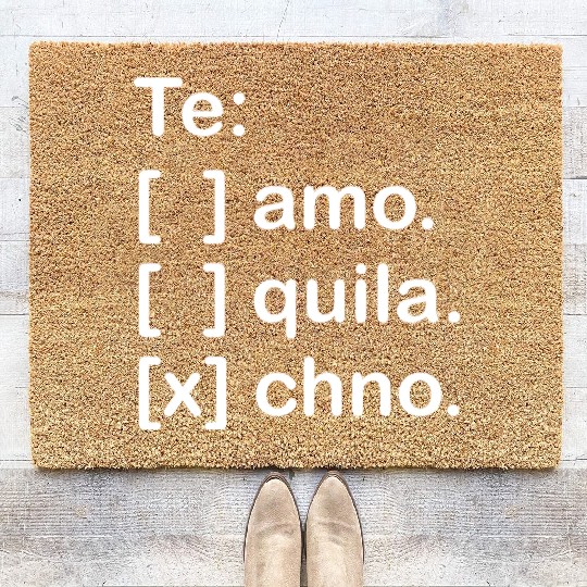 I Love You Tequila & Techno Te Amo Tequila Techno Coir Doormats
