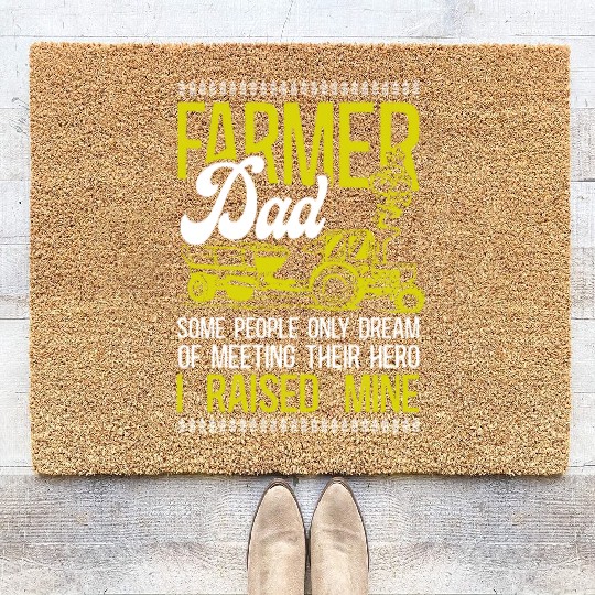 Farming Farmer Dad Father Tractor Coir Doormats