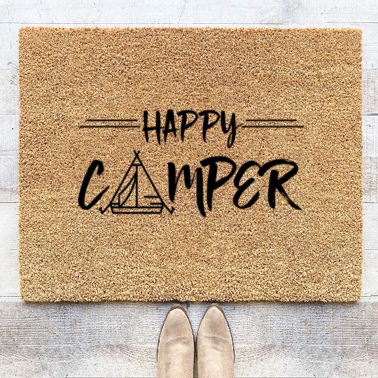 Camping Happy Camper Coir Doormats