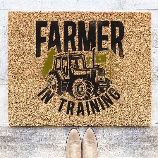 Farming Farmer Tractor Vintage Coir Doormats