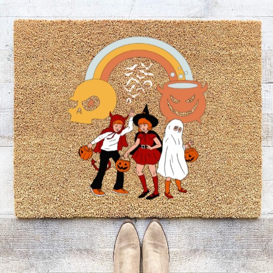 Vintage Horror Comic Trick or treat Coir Doormats