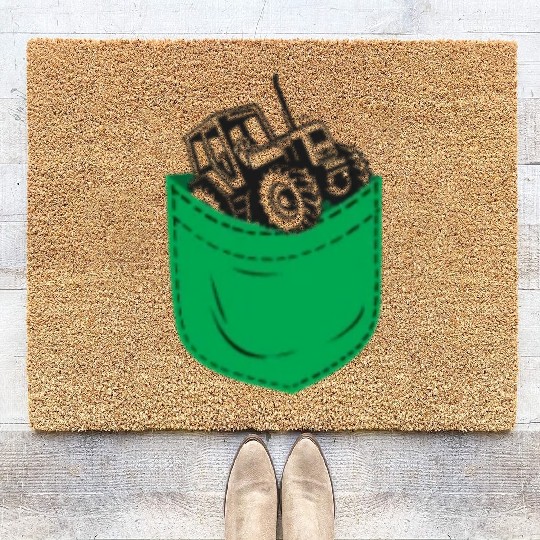 Farming Farmer Pocket Tractor Coir Doormats