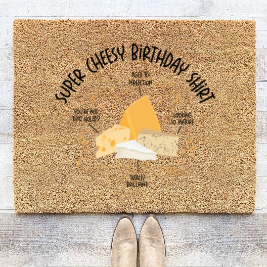 Super Cheesy Birthday Party Natal Day Cheese Coir Doormats