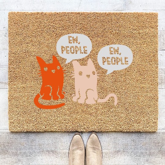 comic cats ew people Coir Doormats