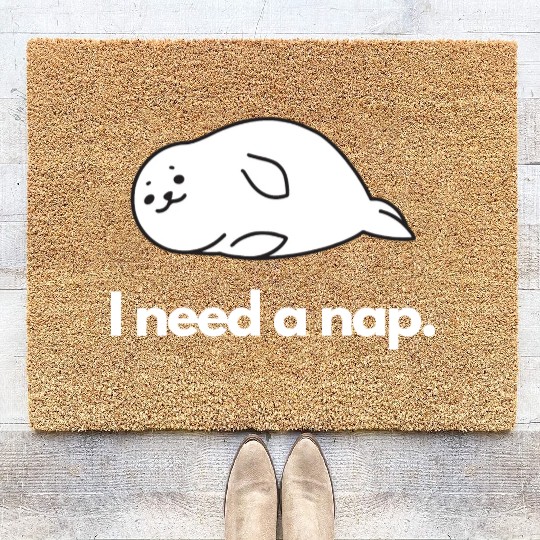 I Need Nap Sleepy Seal Coir Doormats