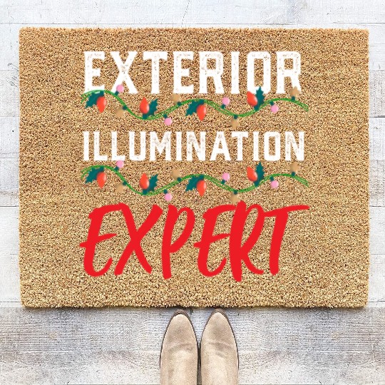 Funny Christmas Light Exterior Illumination Expert Coir Doormats