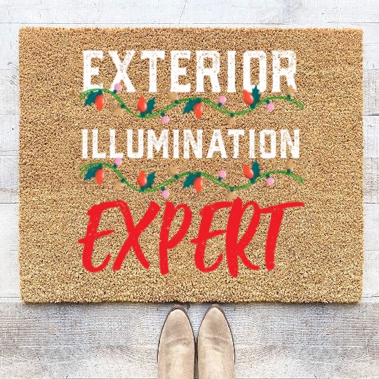 Funny Christmas Light Exterior Illumination Expert Coir Doormats