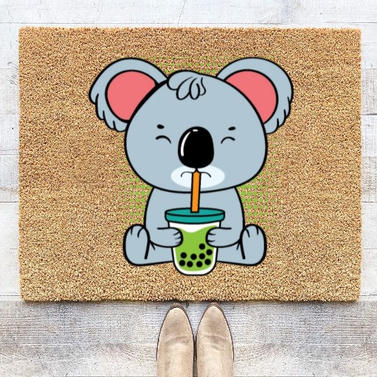 Koala Bubble Tea Foodie Gift Coir Doormats