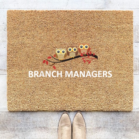 Branch Managers Cute Owls Owl Lover Bird Watcher Coir Doormats