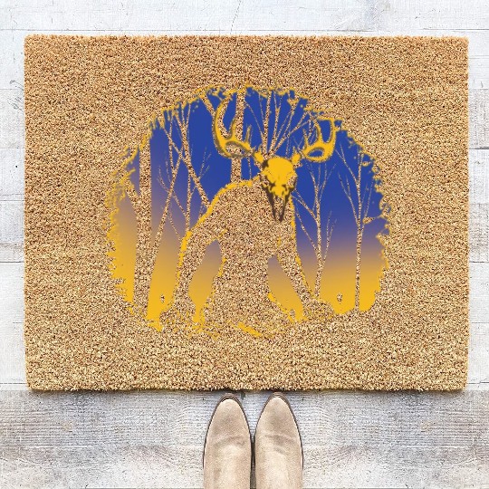 Wendigo Folk Creature Forest Cryptid Halloween Coir Doormats