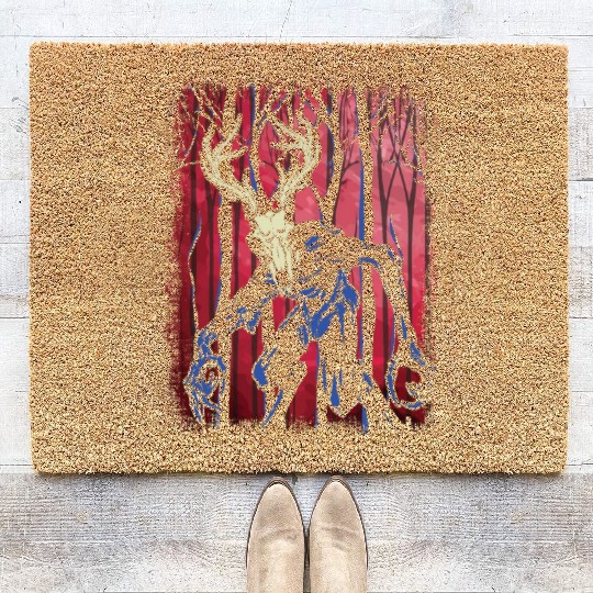 Wendigo Folk Creature Forest Halloween Cryptid Coir Doormats