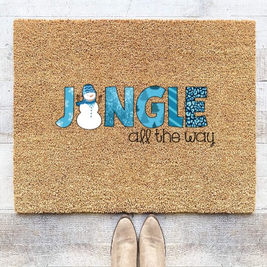 Jingle all the way sublimation Coir Doormats