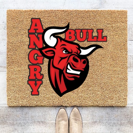 Angry bull Face Coir Doormats