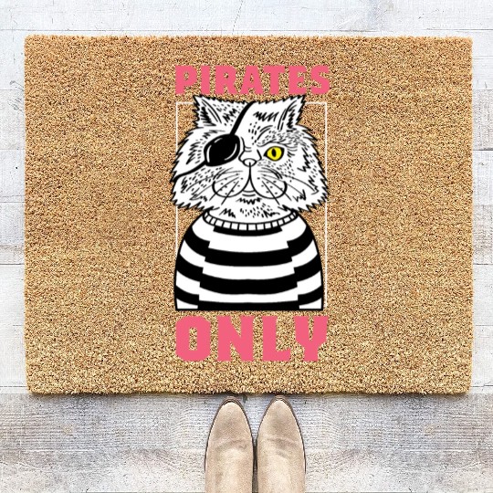 Pirates Only Cat Mom Gift Coir Doormats