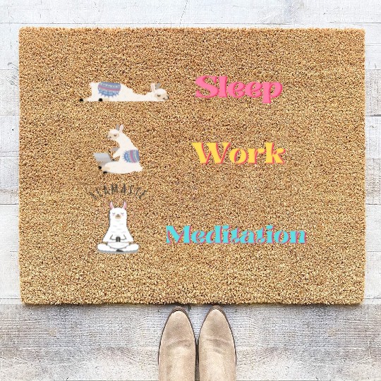 Llama Lifestyle: Sleep.Work.Meditation Coir Doormats