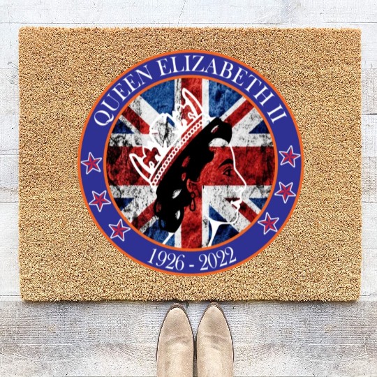 ''queen elizabeth Coir Doormats rest in peace elizabeth sh