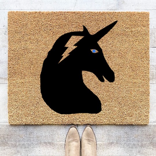 Unicorn Head Lightning bolt Coir Doormats