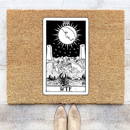 WTF - The Moon Tarot Card Coir Doormats